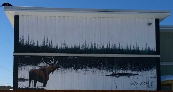 Граффити лось Томпсон Манитоба Канада. Graffiti moose Thompson Manitoba Canada