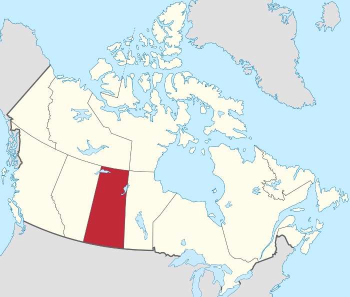 Саскачеван на карте Канады. Saskatchewan Canada map