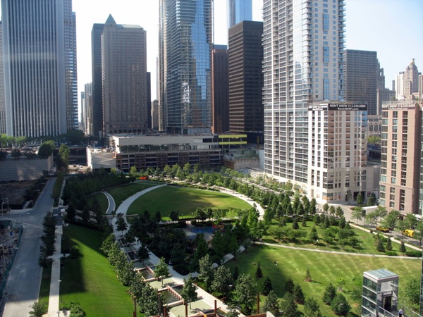 парк Чикаго вид из окна