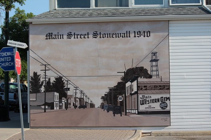 Стоунволл Манитоба улица Мэйн 1940 год Stonewall Manitoba Main Street year 1940