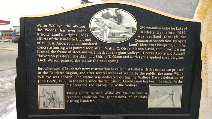 Willie Walleye Minnesota памятник рыба граница Миннесота и Онтарио Канада