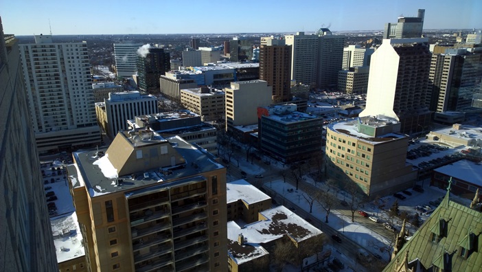 Виннипег даунтаун зима январь 2015 Winnipeg Downtown