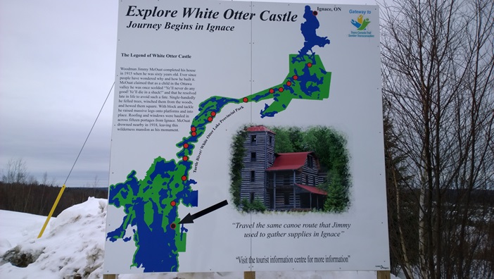 Карта добраться из Игнэс в замок Белая Выдра. From Ignace to White Otter Castle map