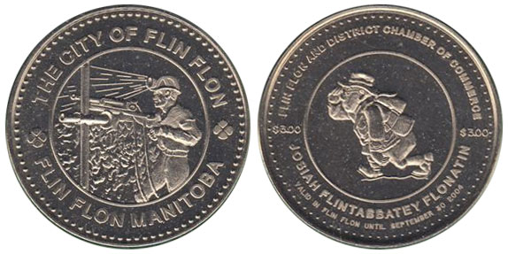 монета 3 доллара Флин Флон Канада The $3 Flinty Coin Flin Flon Canada
