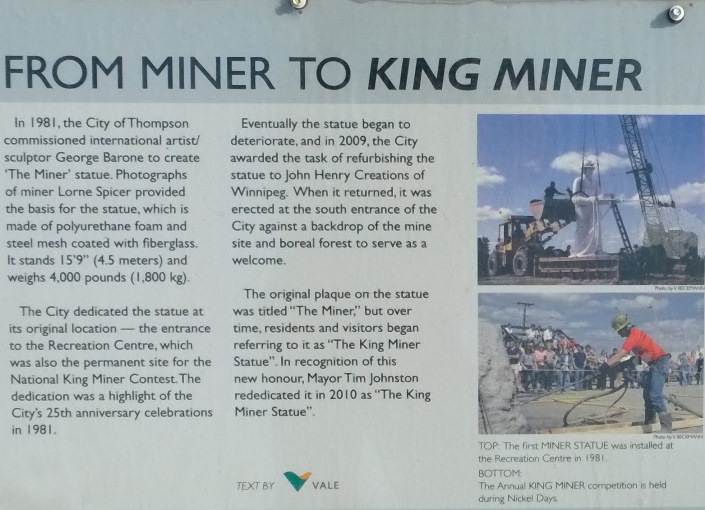 Шахтёр Томпсон Манитоба Канада. King Miner Thompson Manitoba Canada