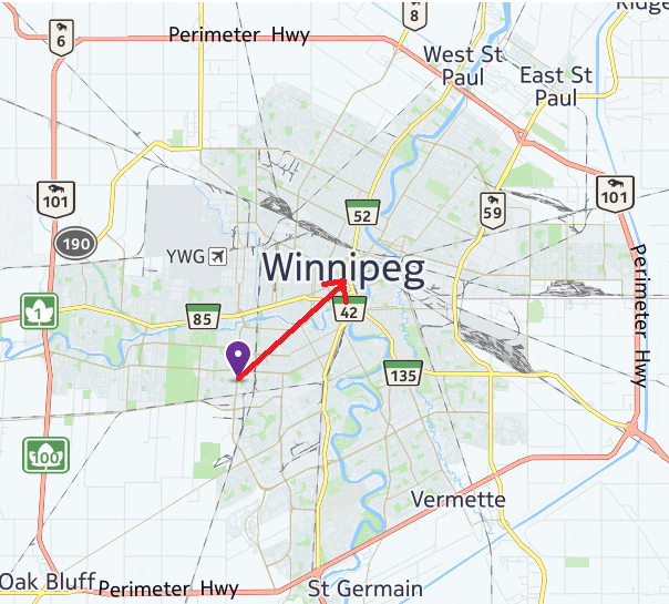 Вид на даунтаун Виннипега с Кенастон 690 Kenaston view on downtown Winnipeg